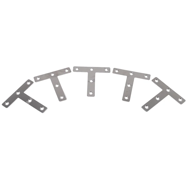 

AT21-5 Pcs Angle Plate Corner Brace Flat T Shape Repair Bracket 80Mm X 80Mm