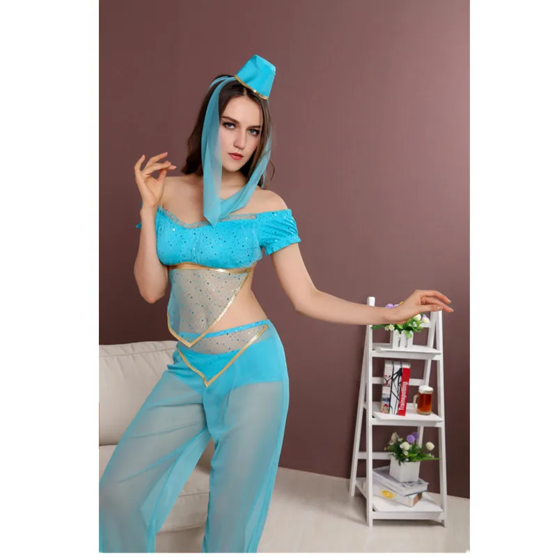 Halloween Egyptian Cleopatra Greek Goddess Princess Jasmine Costume Stage Performance Arabian Belly Dance Cosplay Dress