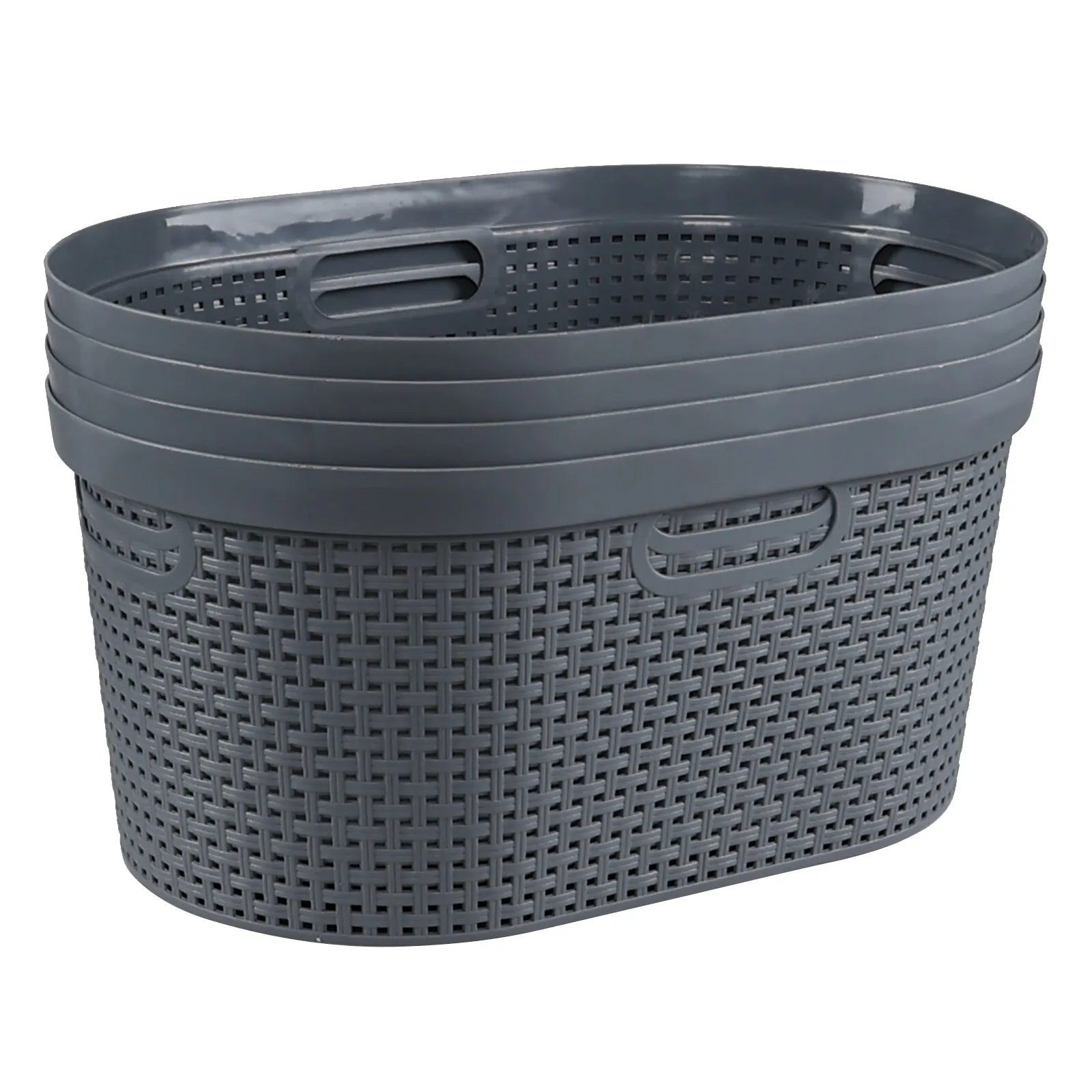 

4-piece laundry basket with hollow handles