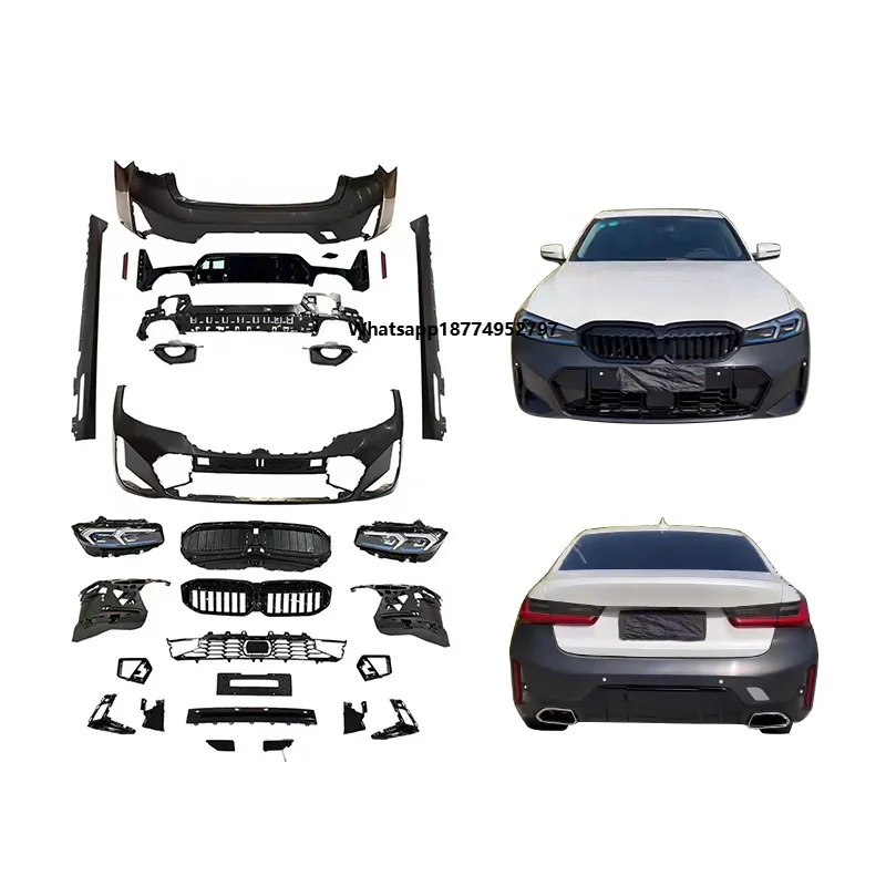2020-2022 G20 Car Modification Upgrade MT Front Rear Bumper LED Headlights Side Skirts Mudguards BodyKit for  3 Series