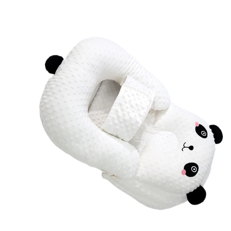 J15U Infant Feeding Positioner Pillow Dotted Fabric Adjustable Incline Secure Strap System For Colic And Digestion Aid