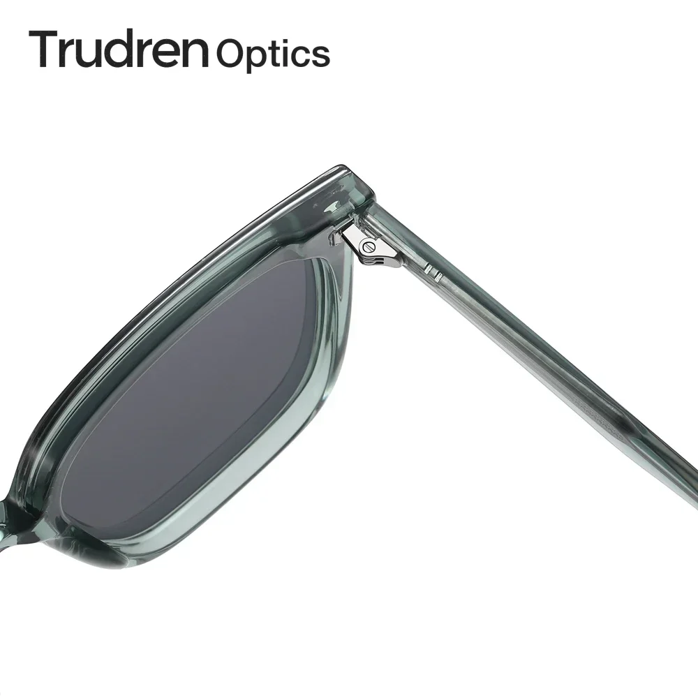 Trudren Unisex GM Sunglasses Korean Style Oversized Square Polarized Sun Glasses for Men Women With Studs On Flat Lenses 2503