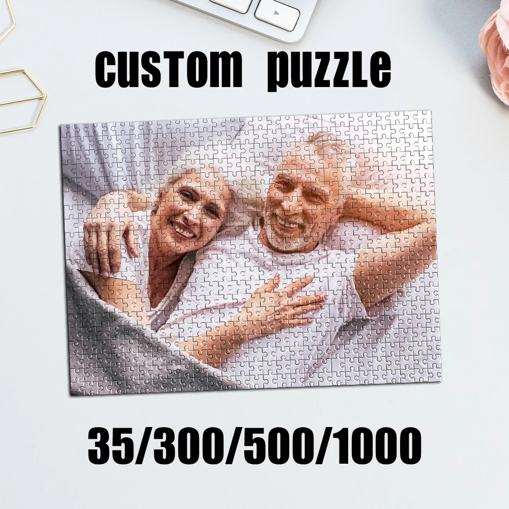 35/300/500/1000 Stück Personalisiertes Benutzerdefiniertes Foto-Paar-Puzzle Individuelles Fotoporträt-Puzzle Handgefertigtes Geburtstagsgeschenk Maßgeschneidertes Puzzle
