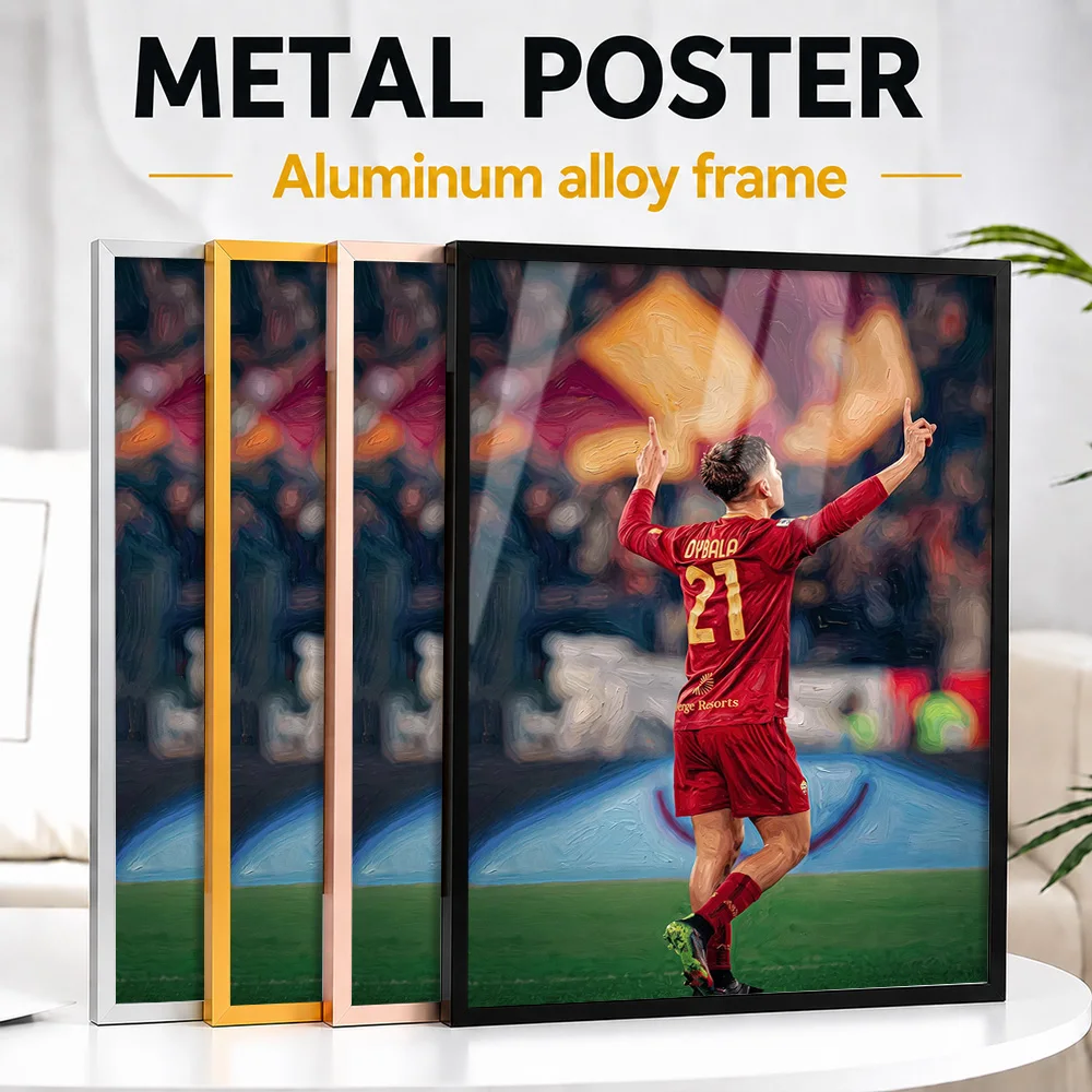 Paulo Dybala Number Twenty One Celebration Metal Poster With Aluminum Alloy Frame Customized Photographic Wall Art For Bedroom