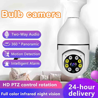 E27 Bulb Camera 4X Digital Zoom AI Human Motion Detect Full Color Night Vision Surveillance Camera