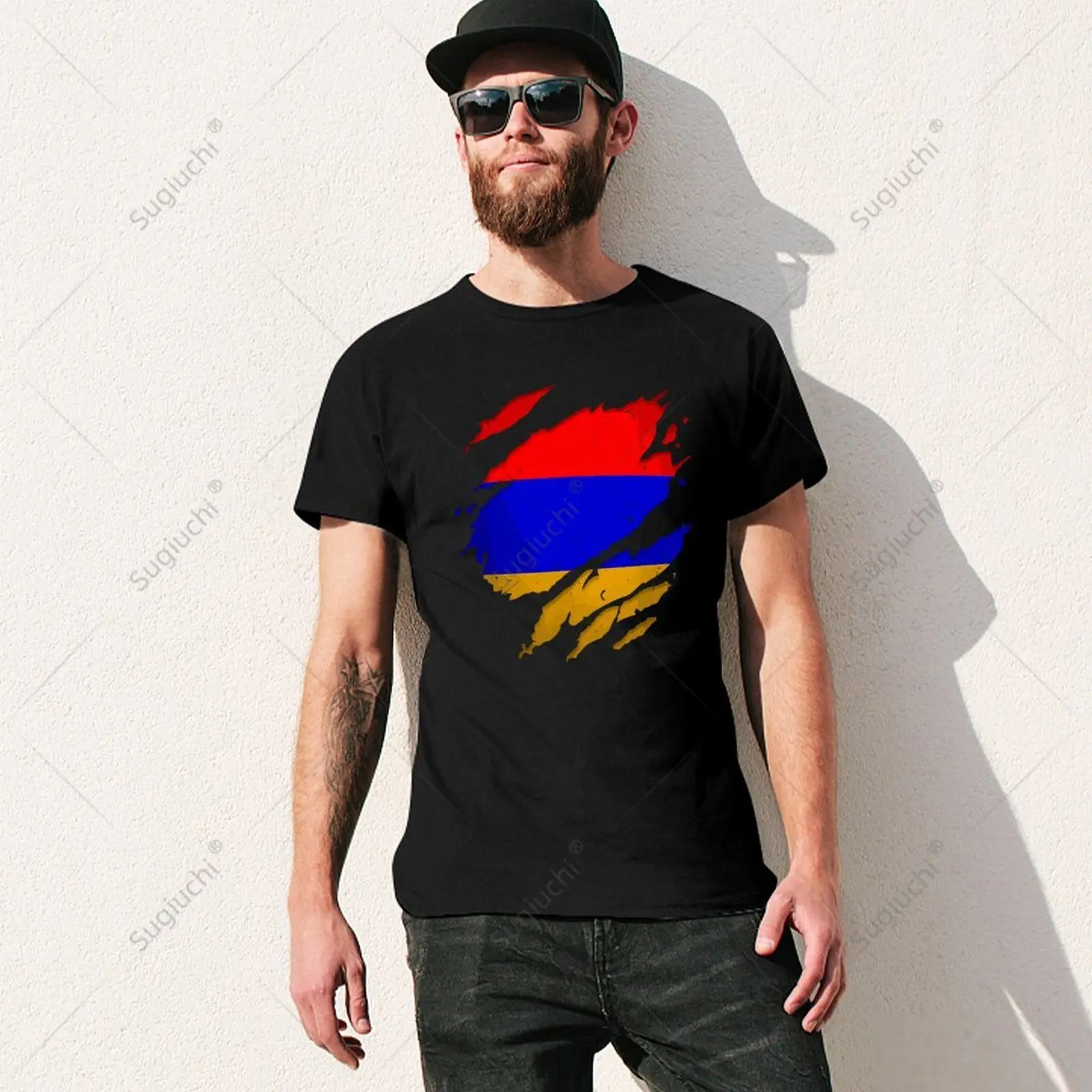 Unisex Men Vintage Retro Proud Armenian Torn Ripped Armenia Flag Tshirt Tees T Shirts Women Boys 100% Cotton T-Shirt