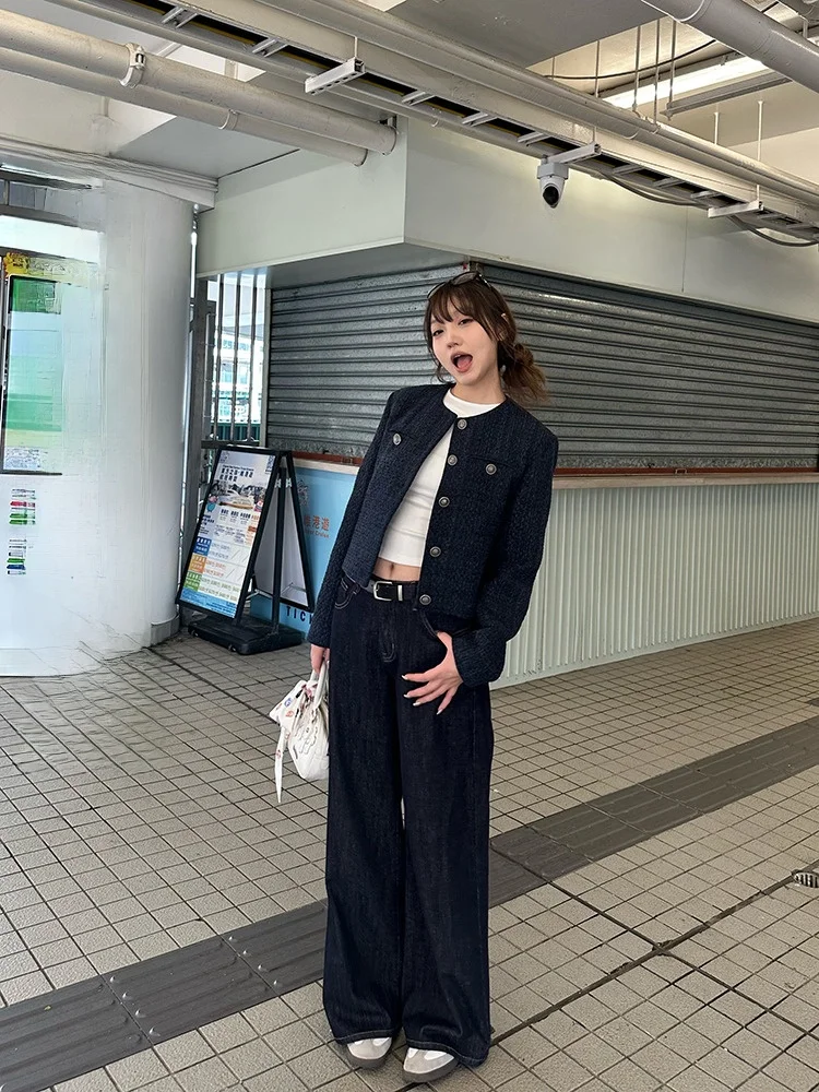 

YOKLASS Chic ort Outerwear Women's Autumn Vintage Loose Long Sve Open Cardigan Top Korean Sle Commute Wind Resistant