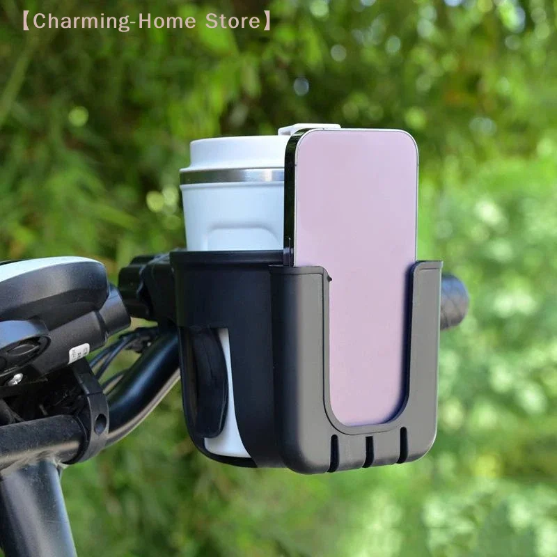 

【M】1Pcs Bicycle Accessories 2-in-1 Bicycle Universal Mobile Phone Holder&Cup Holder Multifunction Baby Stroller Phone Holder