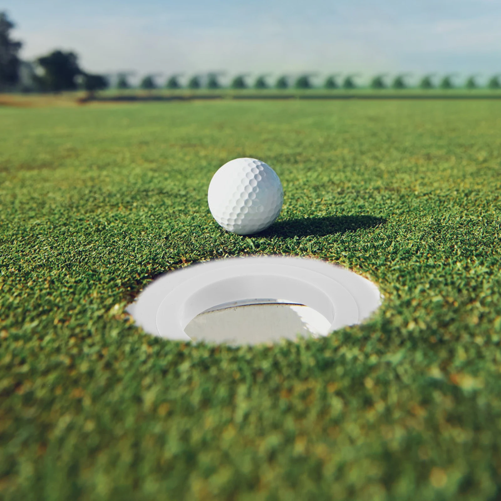 

1 set Thickened Golf Hole Cup Ring White Durable Plastic Putter Green Training Aid For Indoor Outdoor Putting Practice Tool