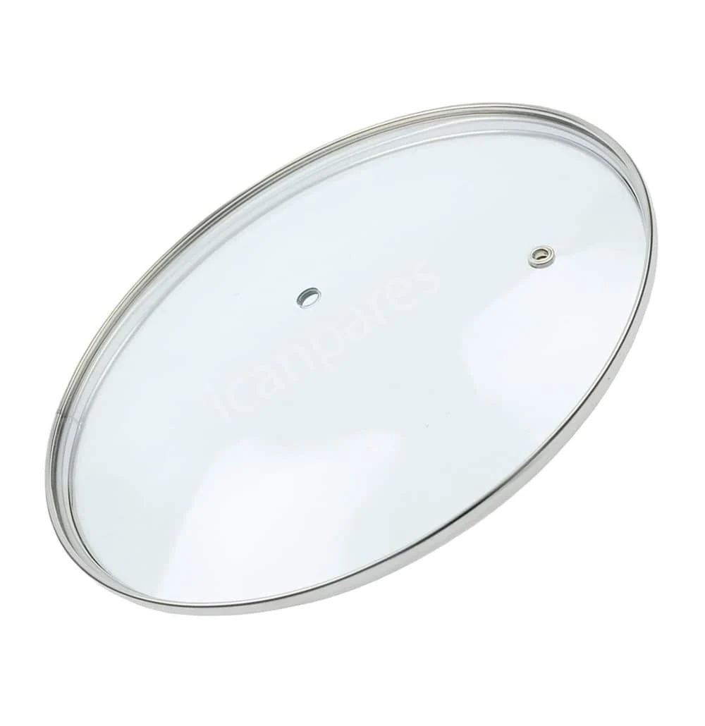 Universal Cookware Sahan Pan Glass Cover With Steam Hole Cover 20 cm and Lilac Holding Topping