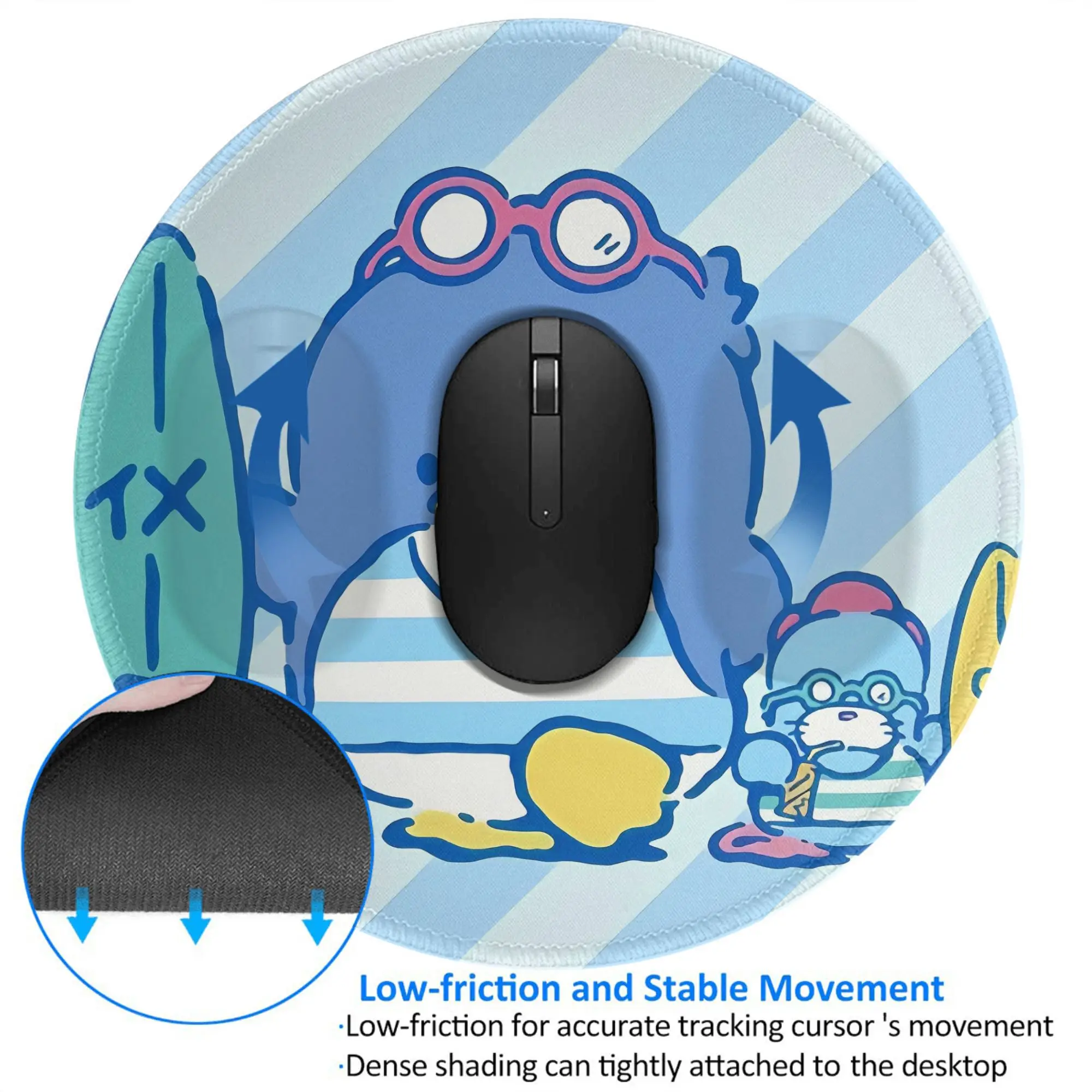 Tuxedo Sam Runde Mini-Mauspad Teppich Anti-Rutsch-Matte Desktop 8 Zoll Spiel Computer Matte Gaming Gummi Mauspad