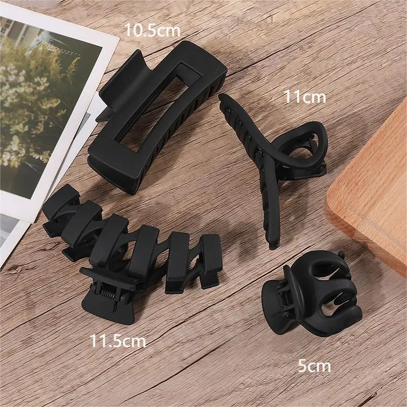 4/5/7Pcs Headwear Set Women Fashion Claw Clip Coffee Black Acrylic Large Hair Claw Korean For Girl Barrette Hair Accessories