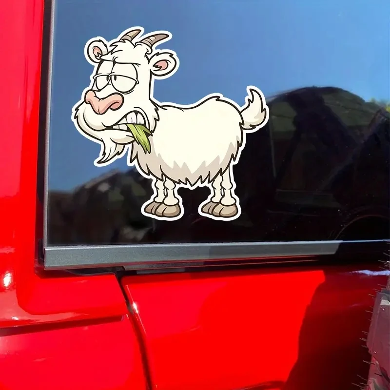 

Grass Eating Horned Goat Creative Vinyl Waterproof Sticker Decal For Car, Laptop, Wall Window, Bumper