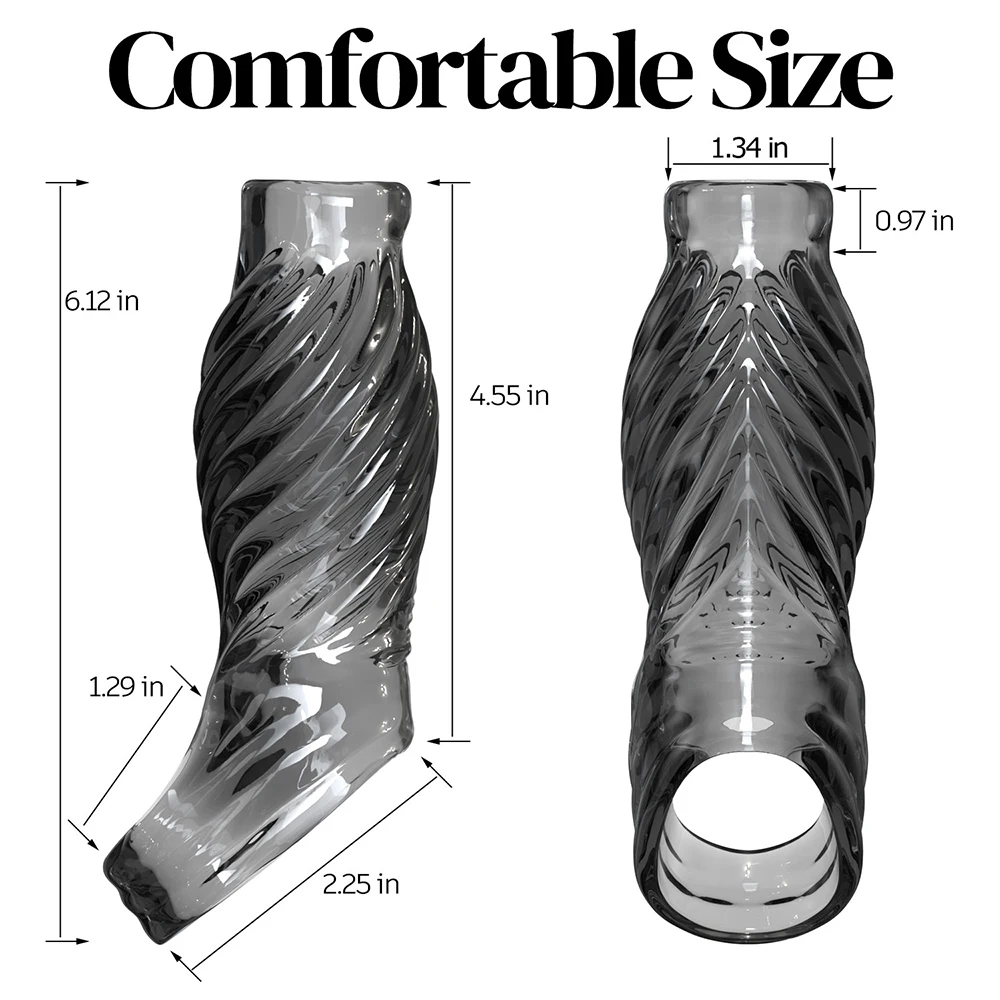 Penis Enlargement Sleeve Reusable Condoms Penis Extension Delay Ejaculation Dildo Cover Sex Toys for Men Adult Sex Products view 2