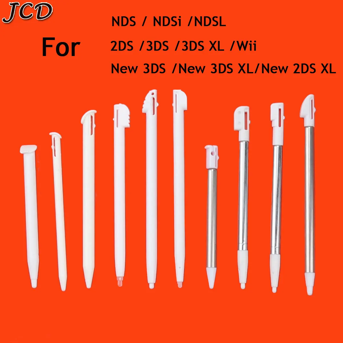 JCD 1piece Metal Adjustable Stylus Pen For 2DS 3DS XL LL New 2DS 3DS LL XL For NDS DS Lite NDSL NDSi Wii Plastic Touch Pen