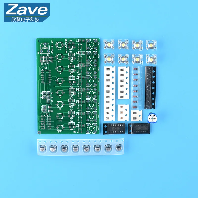 Water Drop Light Circuit Soldering Kit, 8-Channel Sequential Off Running Light Electronic Training Kit for Vocational Skill Exam