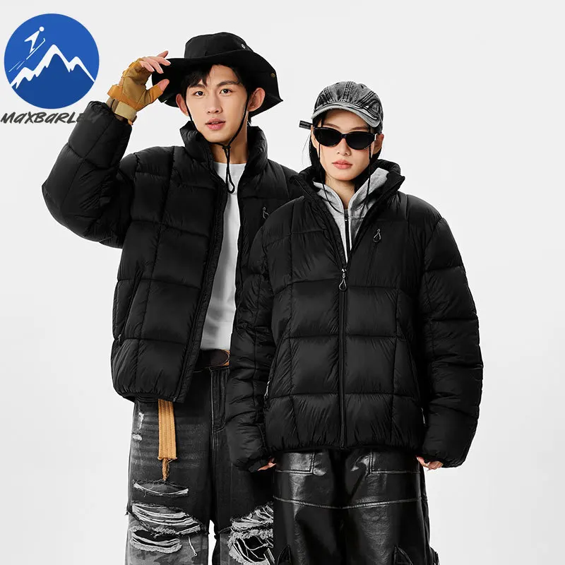 Maxbarley Yama Style Jacket Mens Winter 2025 New Lightweight Soft Padded Coat Outdoor Snowboard Cold-proof Stand Collar Parka
