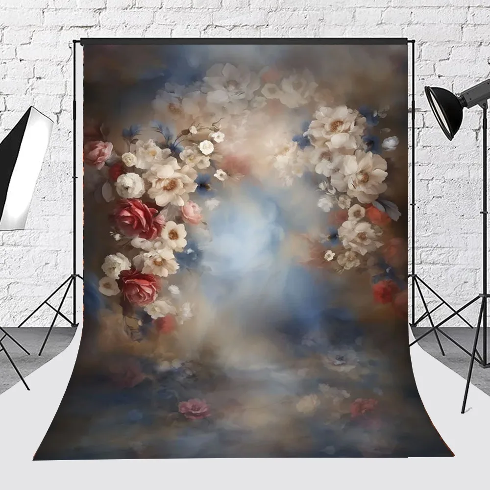 

Oil painting flower abstract texture photography background, children's birthday family portrait decoration photography Backdrop