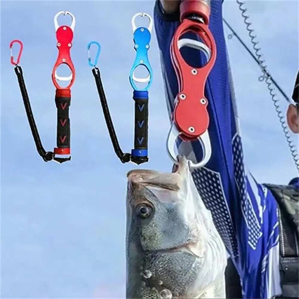 with Weighing Scale Heavy Duty Fish Lip Gripper Fishing Tool Waterproof Fish Lifting Device No Rust Aluminum Alloy