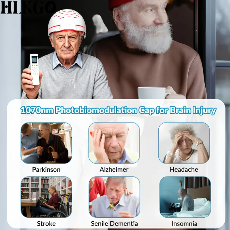 436 Diodes Red Light Therapy Helmet Remote Control for Sleep Disorders Anxiety Depression Relaxation Calming Home Device view 3