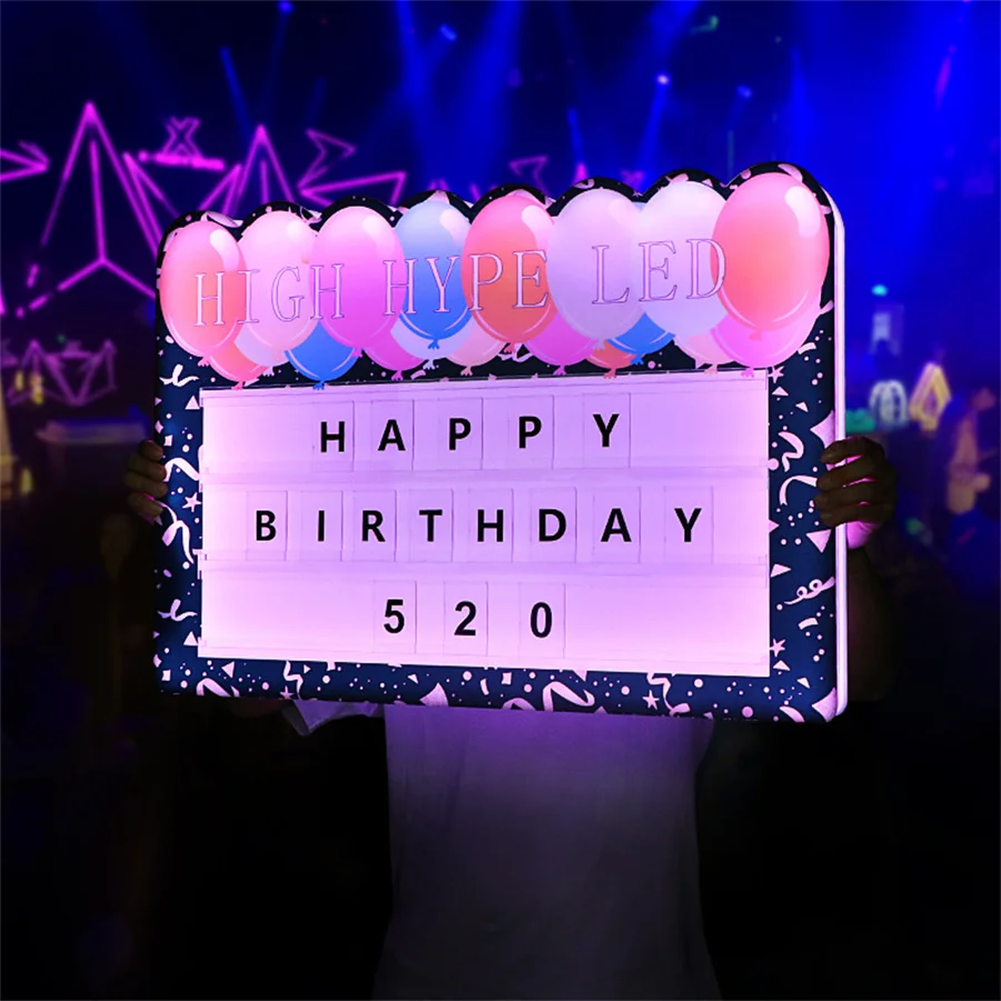 Custom VIP Bottle Presenter Service Sign Glorifier Nightclub Bar Party Happy Birthday LED Letter Message Display Board Sign