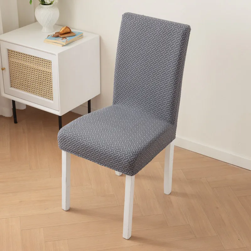 2/4/6-Pcs Jacquard Elastic Chair Cover Set Anti-slip Wear-resistant All-season Integrated Dining Chair Cushion for Home & Hotel