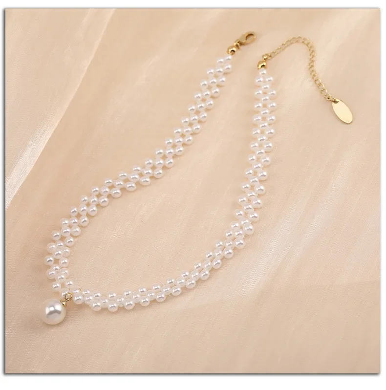 

2025 Sweet and refreshing best-selling pearl necklace, women's hip-hop accessory, niche design sense, collarbone chain