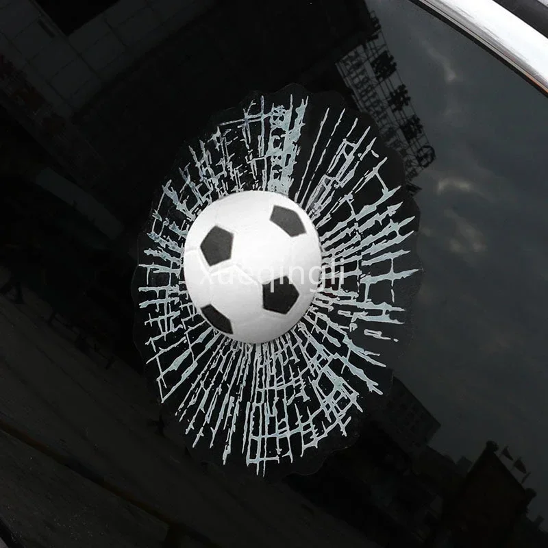 1pc 3D Balls Stickers Basketball Football Tennis Baseball Balls 3D Sticker Water-resistant High Stickiness Car Glass Sticker