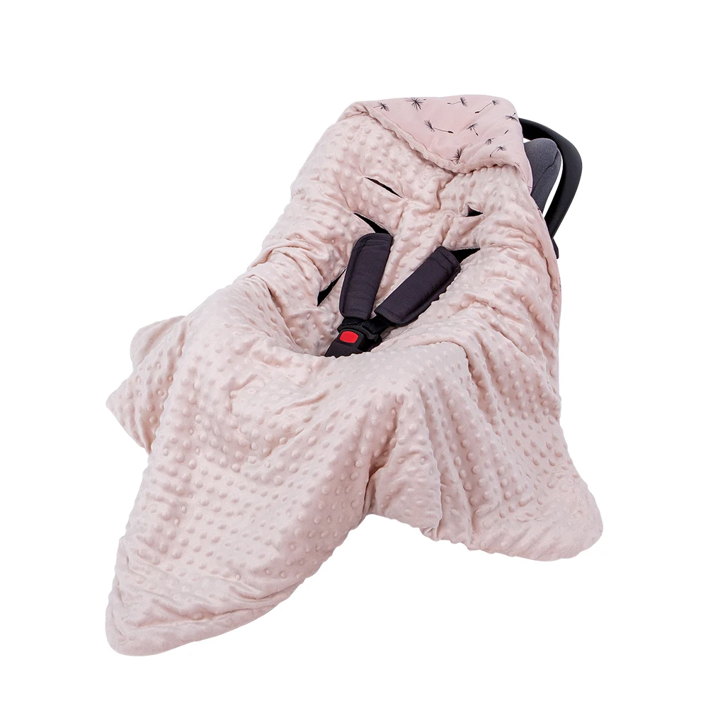 Newborn Baby Blanket With Hooded Windproof Go Outside Warm Portable Swaddle Wrap In Basket Baby Car Safety Seats For 0-3 Months