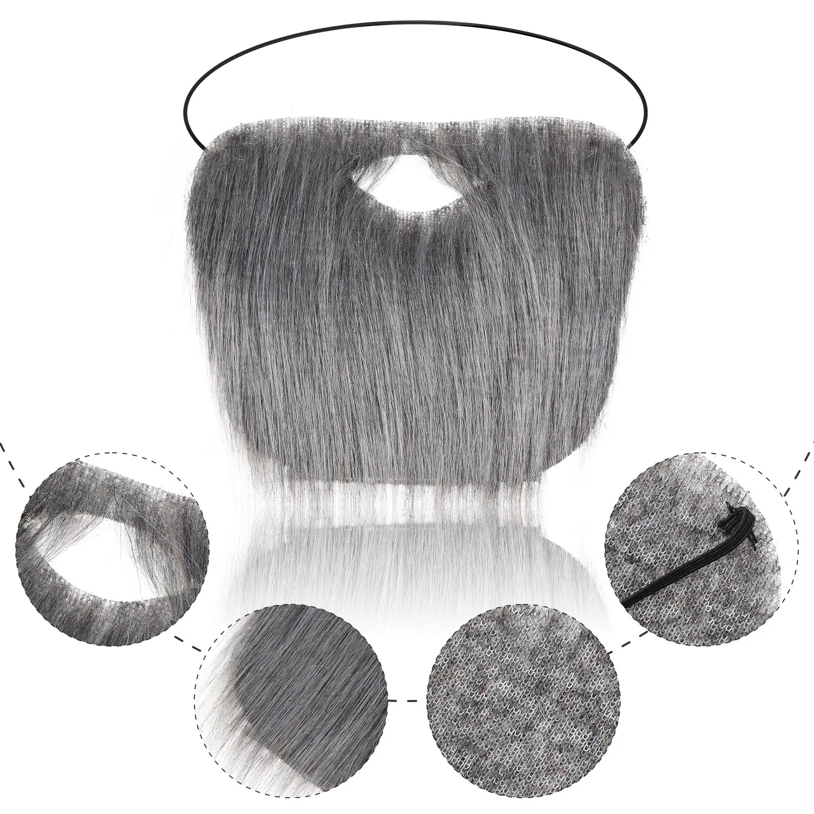 Barbe de Costume pour hommes et accessoire de père noël réaliste, bande élastique réglable, toucher festif, barbe de père noël