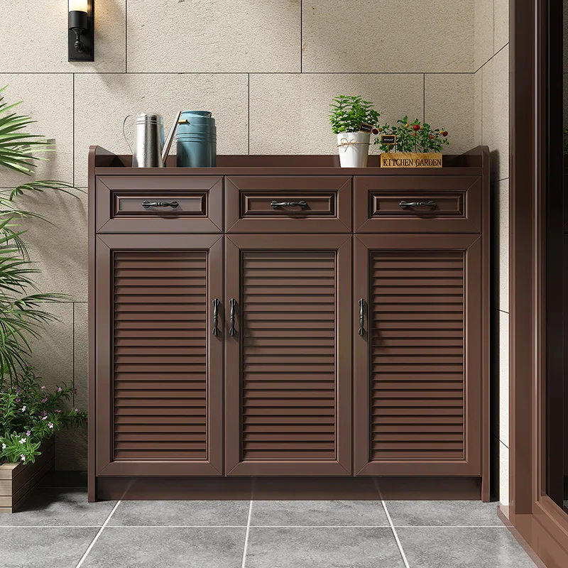 Outdoor all-aluminum alloy home entrance courtyard garden terrace large capacity waterproof sunscreen storage