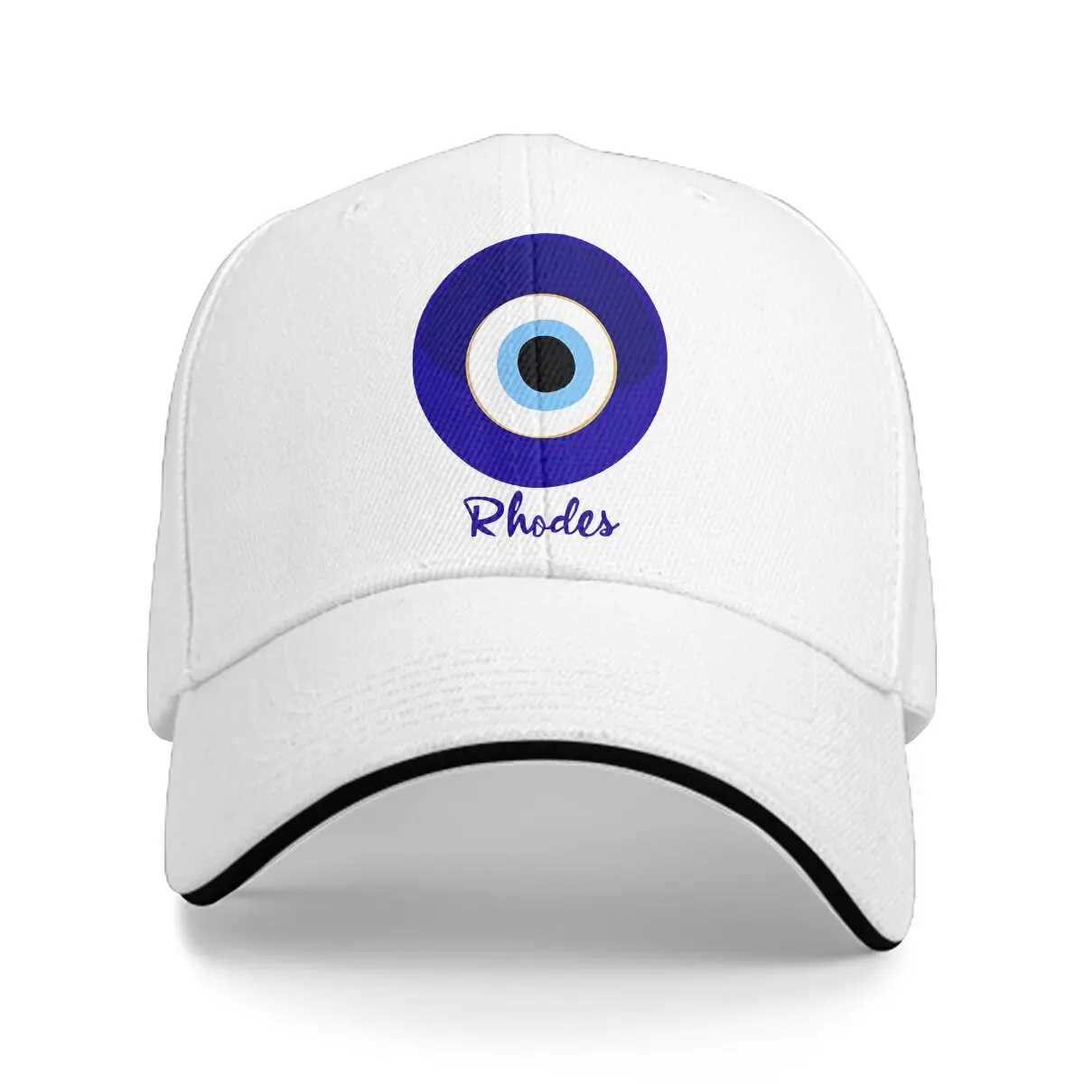 RHODES - GREECE, EVIL EYE, Mati Blue White. Baseball Cap Men Hats Women Visor Protection Snapback Evil Eyes Caps