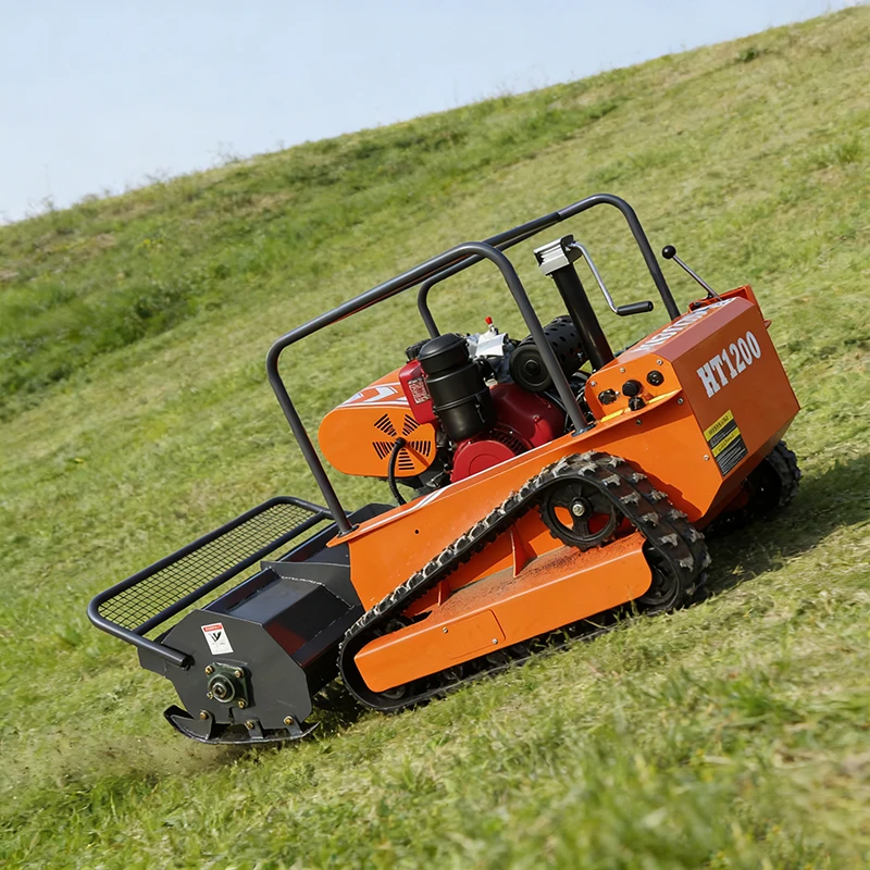 CE Standard Diesel Remote Control Tracked Lawn Mower, 120cm Cutting Width All Terrain Orchard Slope Grass Cutting Machine