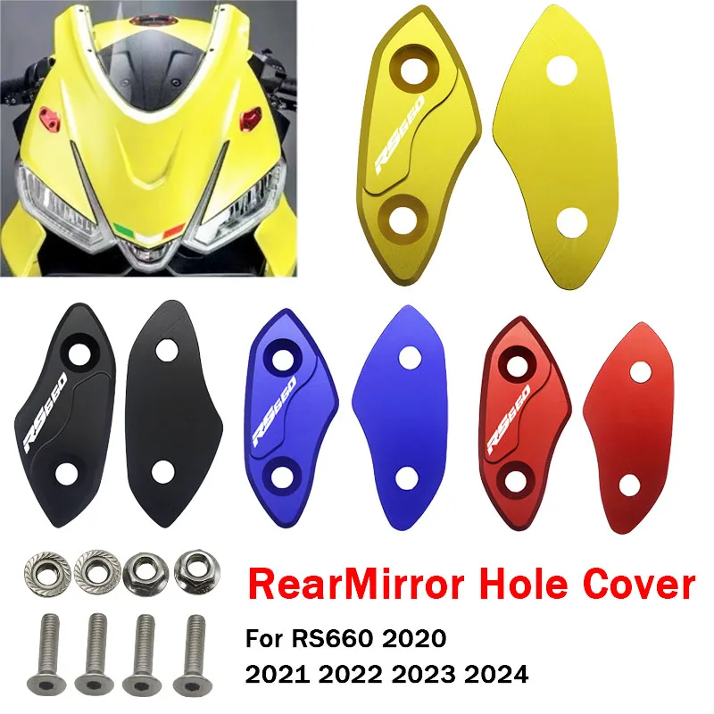 

Motorcycle Accessories Windshield Mount CNC Mirror Hole Cover For Aprilia RS660 2020 2021 2022 2023 2024