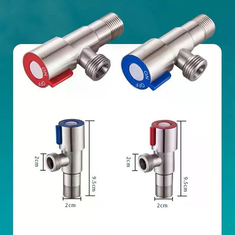 Valve Toilet Water Stop Valve Water Heater Valve 201 Stainless Steel Hot Cold Inlet Valve For Bathrooms Kitchens Toilet Triangl