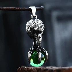 Vintage Special Design Crow Paw Eagle Claw Pendant With Colorful Stone Necklace For Men Fashion Charm Choker Jewelry Accessories