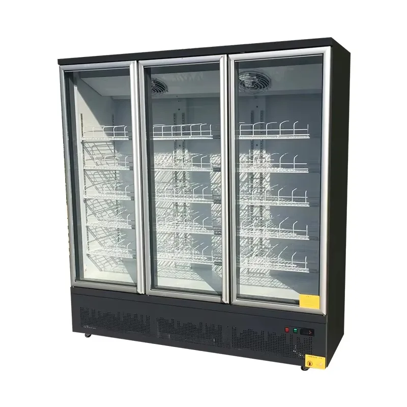 

Upright Vertical Beverage Cooler Direct Cooling Refrigerated Display Fridge with Glass Door for Drinks Ice Cream & Drinks