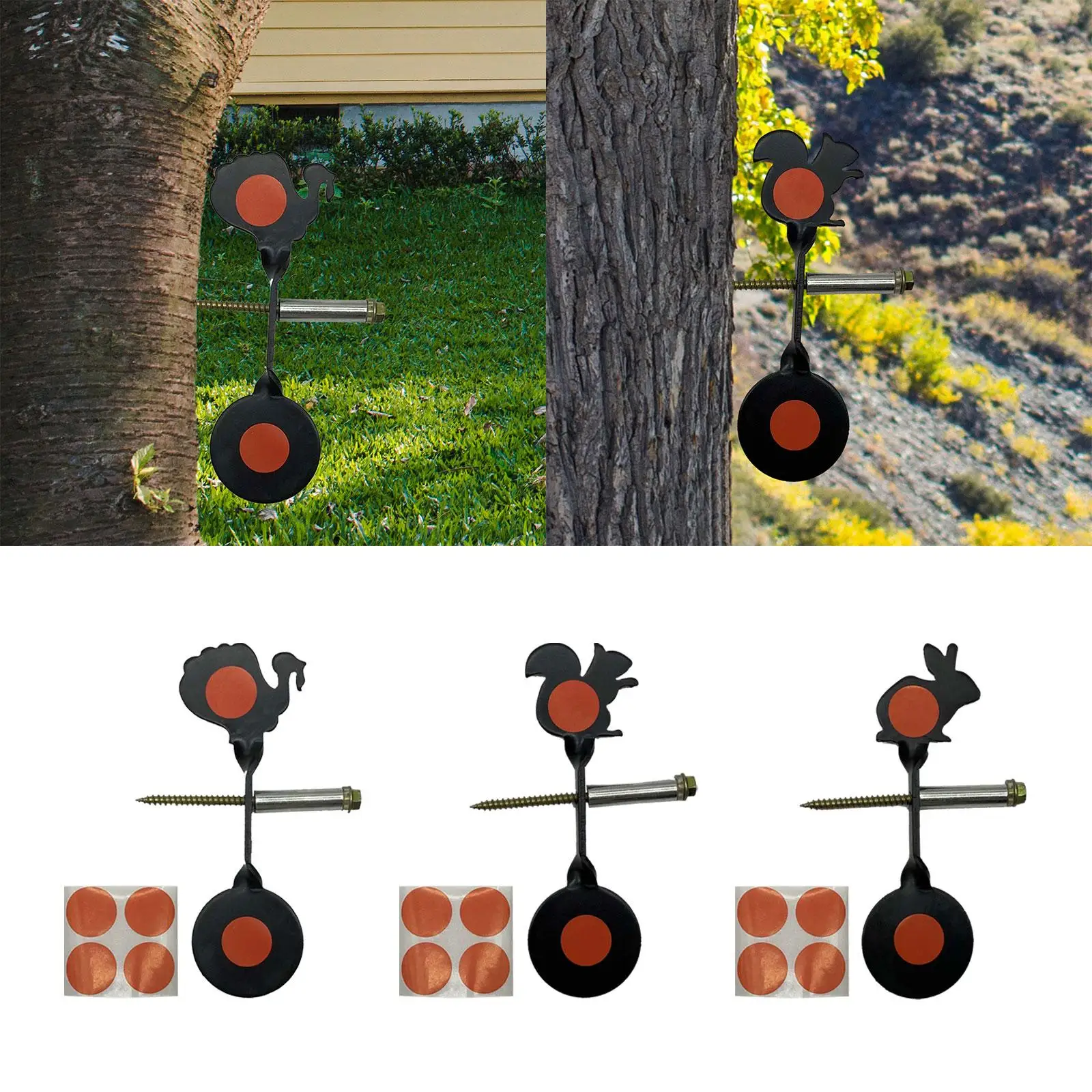 Auto Resetting Hunting Target Stainless Steel Reusable Entertainment Supplies Sturdy Portable Game Accuracy Practice for Outdoor