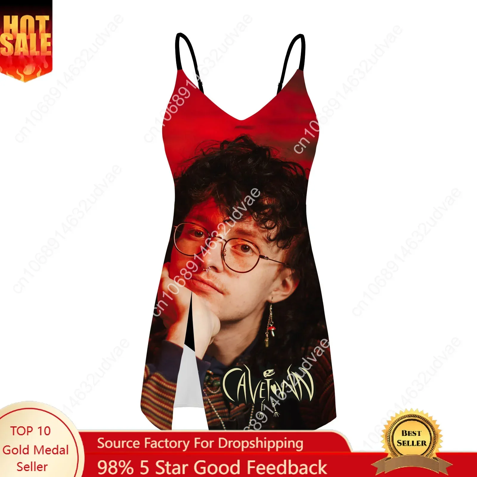 

CAVETOWN Sling Dress Swimsuit Womens Bathing Suits Personalized Fashion Swimwear Pool Party Bikini Custom Made Beachwear
