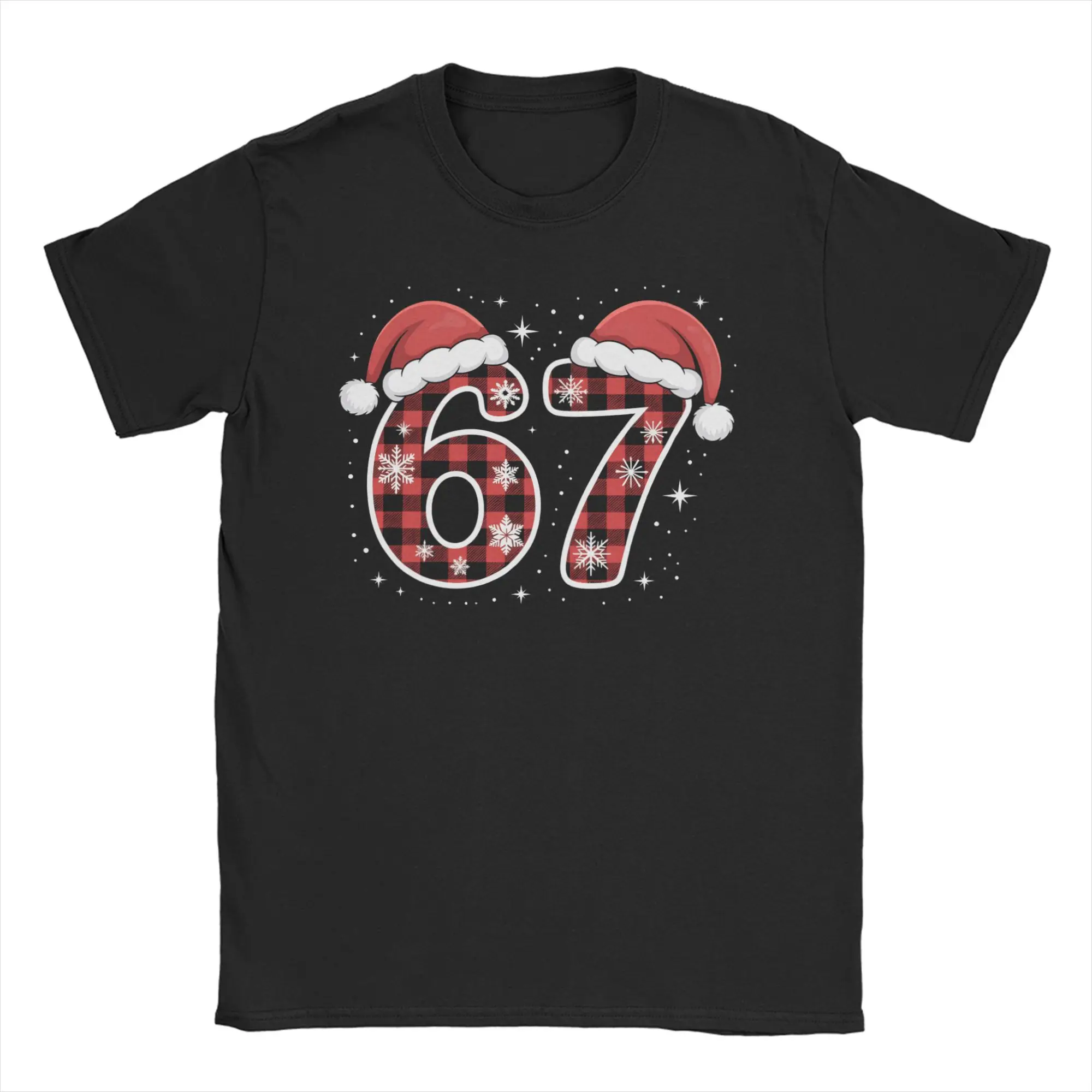 

Vintage Christmas Number 67 Xmas Lights Santa T-Shirts for Men Women Round Collar Pure Cotton T Shirts Six Seven Tees Clothing