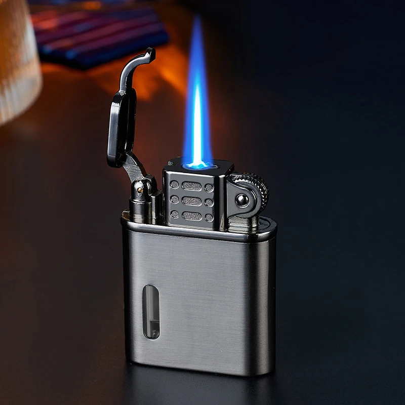 360° Embossed Tangcao Turntable Lighter Metal Windproof Red Flame Straight Gas Torch Cigar Unusual Lighter Men\'S Gift 2024New