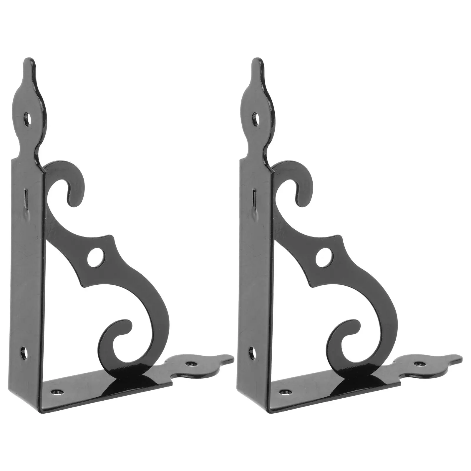 

2Pcs Wall Shelf Brackets Metal Heavy Duty Floating Shelf Mount Supports for Shelves Wood Board Installation Rustic Vintage