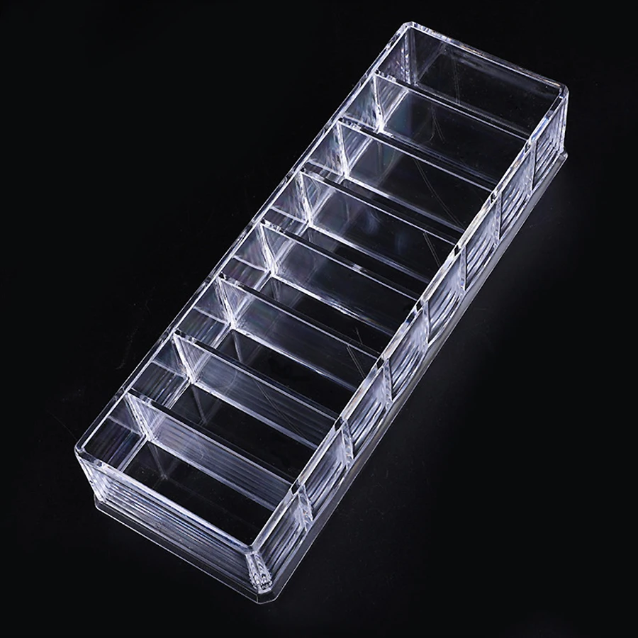 Nagellack-Organizer mit 8 Fächern, transparentes Acryl, Make-up-Aufbewahrung, Ausstellungsständer, Gitterbox für Kosmetika – Detail 4