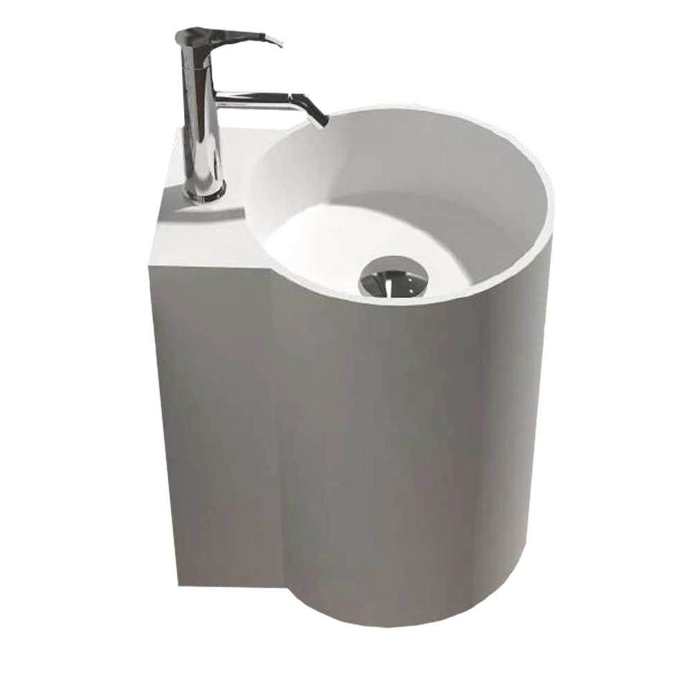 Bathroom Corian Wall Hung Wash Basin Solid Surface Hand Sink Cloakroom Vanity Vessel  RS38479A