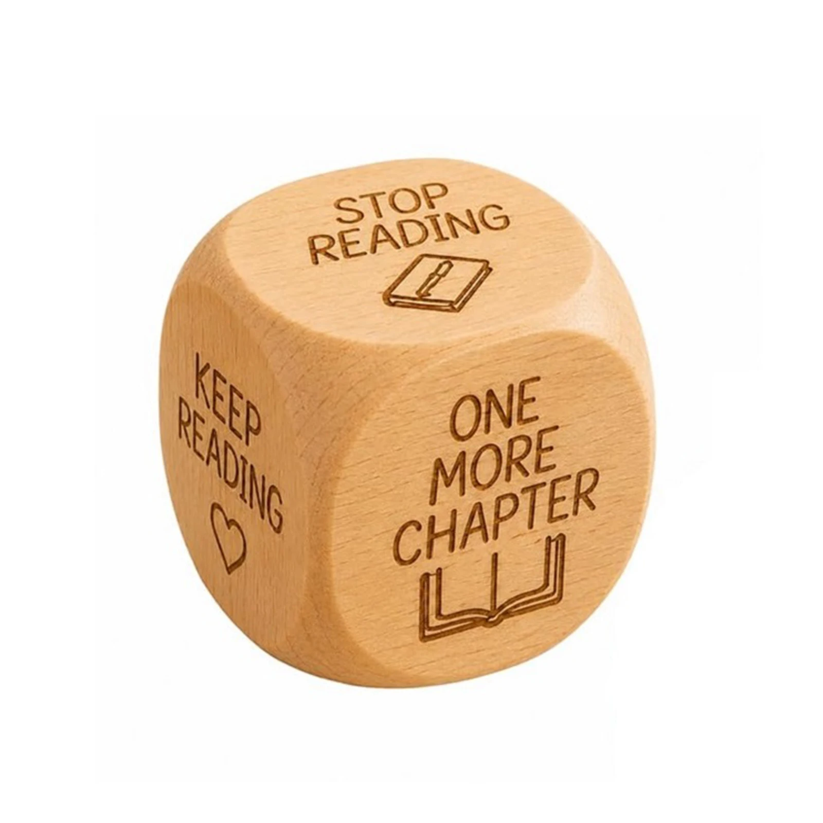 1-5pcs Wooden Reading Decision Dice, 6-Sided for Stress Relief, Self-Study Gift for Men & Women, Ideal for Birthday, Anniversary