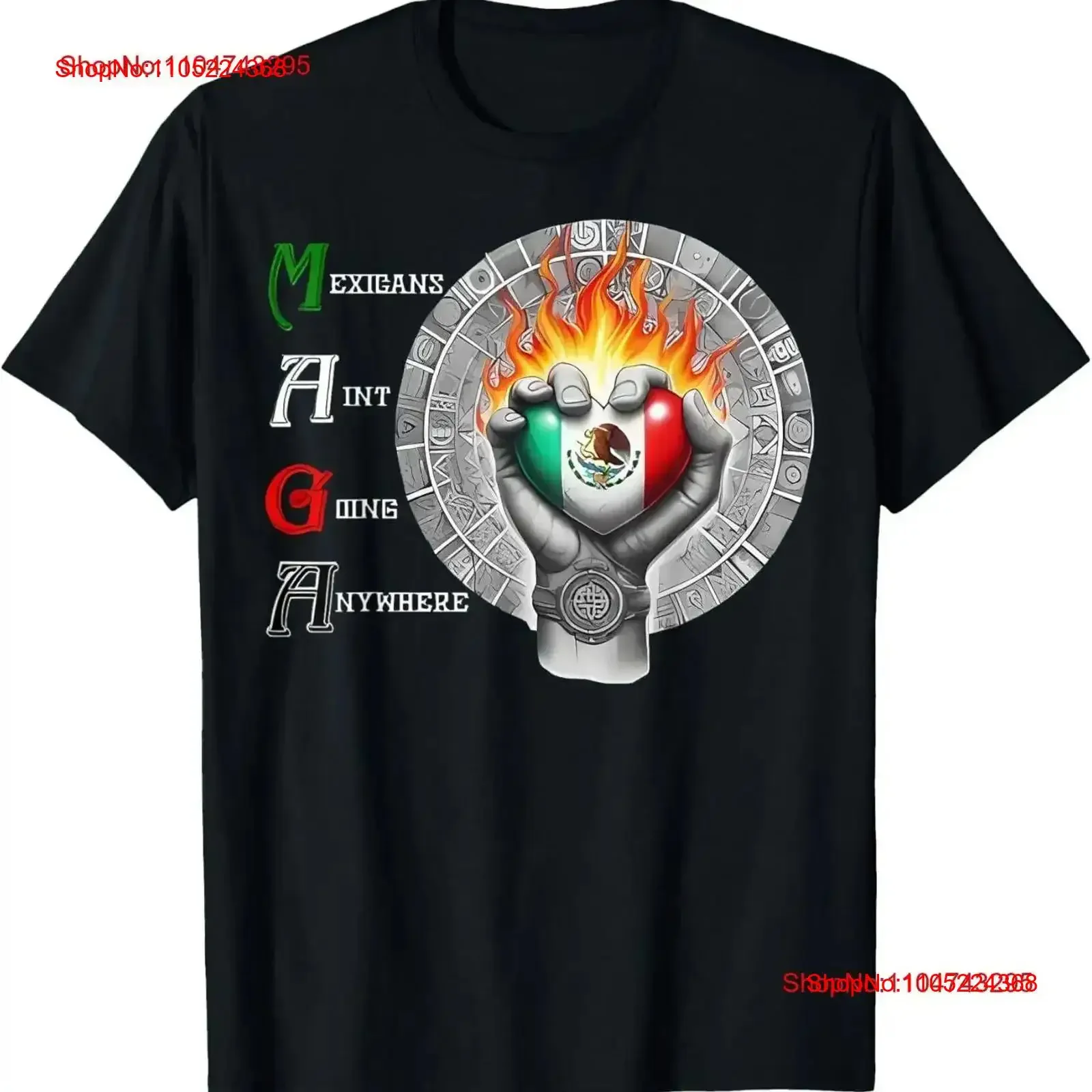 MAGA Mexicans Aint Going Anywhere Heart Mecixan Flag T Shirt vintage Washed graphic Versatile Comfortable fashion Soft vintage