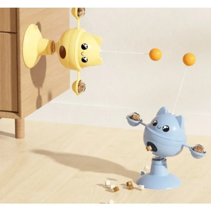 Pet cat multi-functional all-in-one cute cat toy tumbler leaks food ball self-high teasing cat