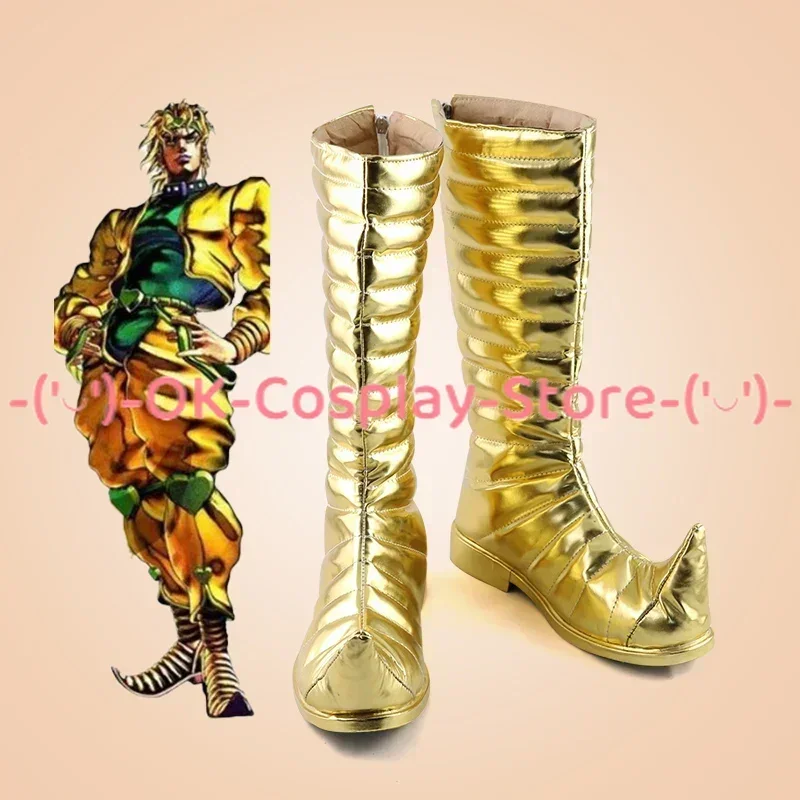 [Customized] JoJo's Bizarre Adventure Dio Brando Cosplay Shoes Anime Game Roleplay Costume Prop Halloween Party PU Leather Boots