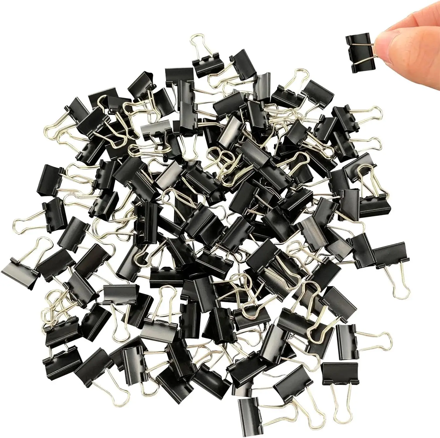 

120 Mini Binder Clips, 5/8 inch(15mm) Small Paper Clamps for Office School Supplies with Strong Spring Clip