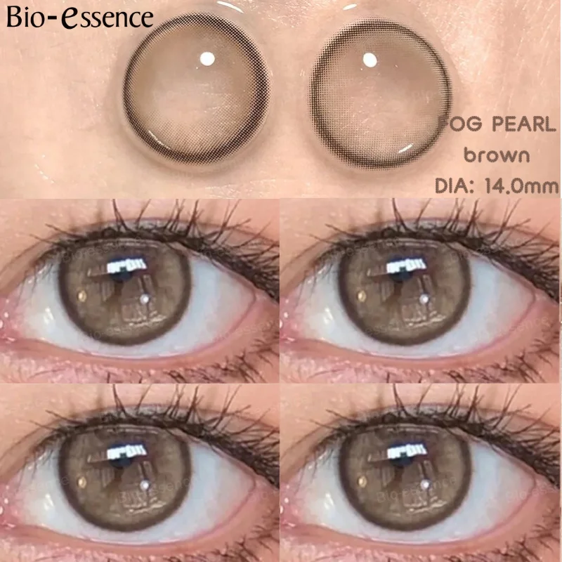 Bio-essence Colorcon lentes coreanas, lentillas de Color para ojos con prescripción para miopía, lentillas marrones para ojos, 1 par